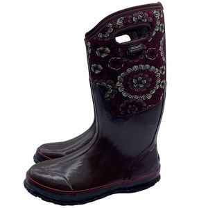 BOGS Winter Boot Classic Tall Women's Berry Multi Insulated Waterproof  Size 8
